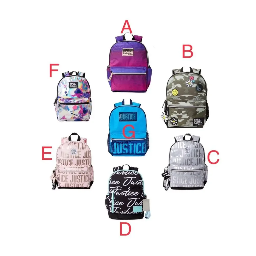 Girls Justice Backpack.  Pick One or I can Bundle multiples. School Bag book bag